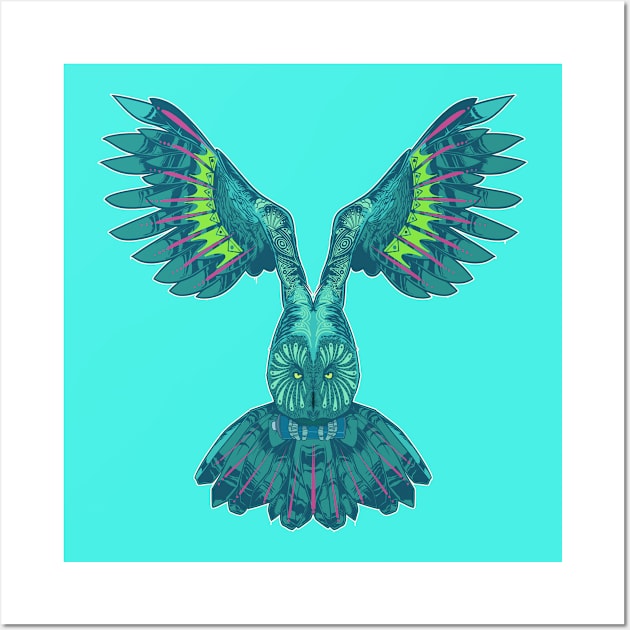 Flying owl Wall Art by Dedos The Nomad